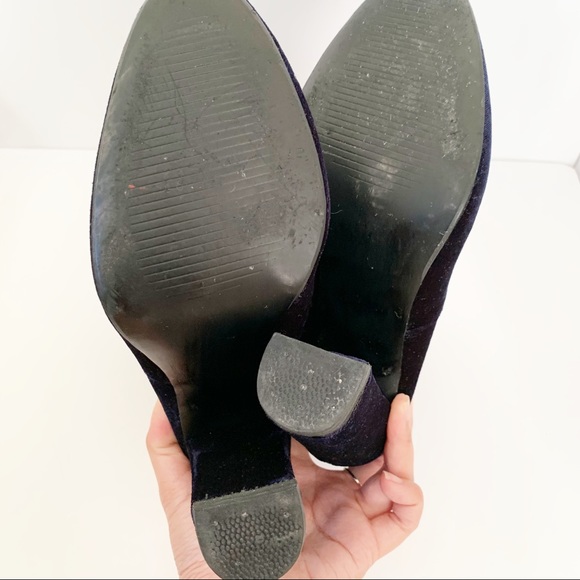 Steve Madden Edit Blue Velvet Ankle Zip Up Boots - Picture 6 of 8